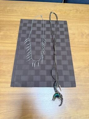 2-Piece Boho Feather & Grunge
Spike Statement Necklace Lot
